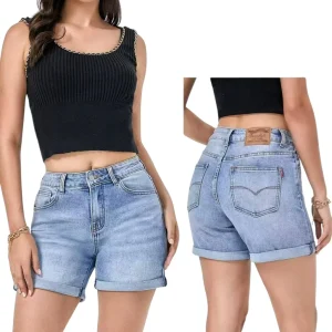 Short basic in jeans curvy - abbigliamento - Stilosa