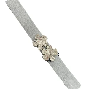 Cintura elastica argento 2 fiori - Cintura - Stilosa