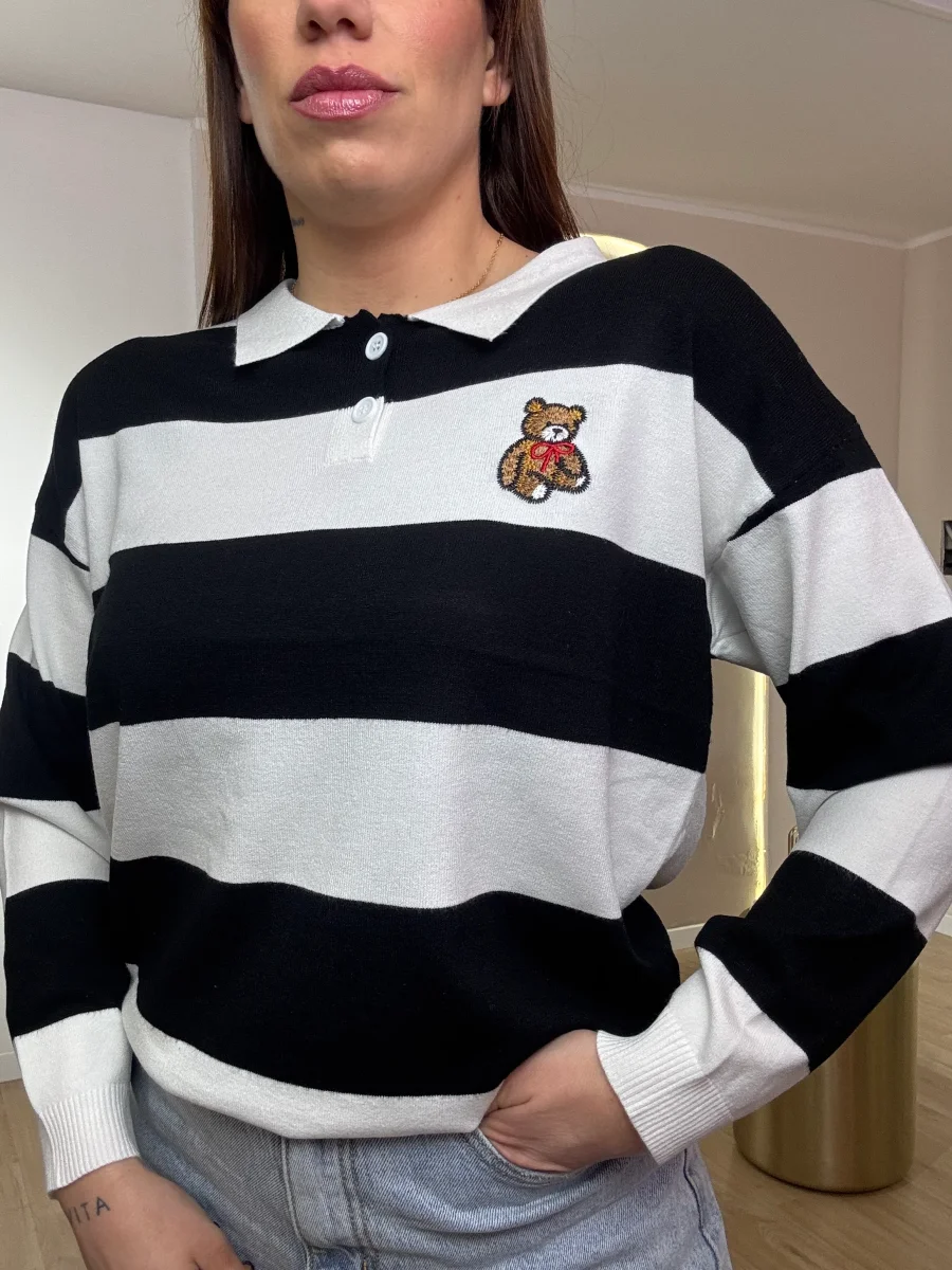 Maglia righe con Teddy - immagine 4