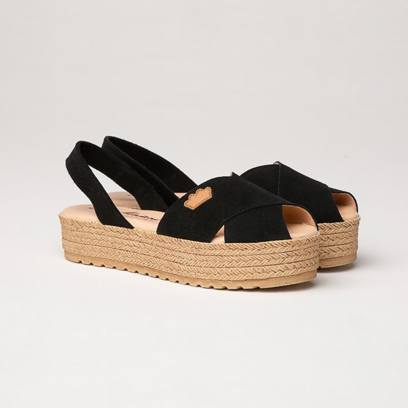 BELINDA SCARPA IBICENCA DONNA PELLE SCAMOSCIATA COLORE CUOIO NERO - immagine 2