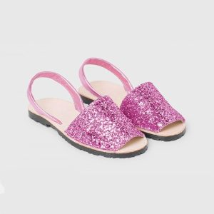 MINORCHINE FUCSIA GLITTER CIABATTE DONNA AMAIA