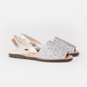 MINORCHINE GLITTER ARGENTO DONNA PELLE AMAIA