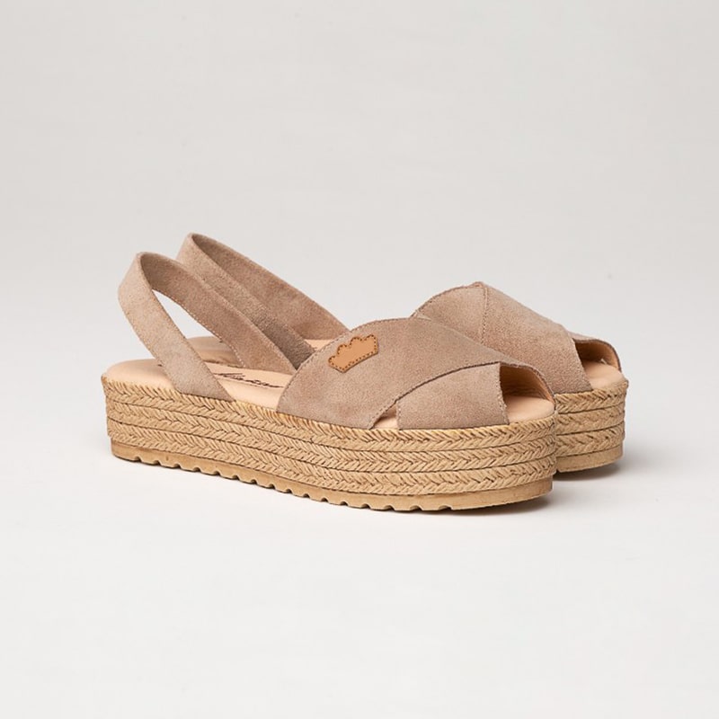 BELINDA SCARPA IBICENCA DONNA PELLE SCAMOSCIATA COLORE CUOIO TAUPE