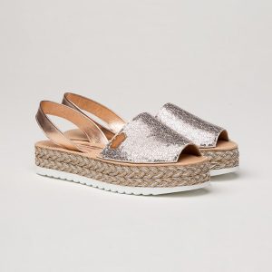 ALMA SCARPA IBICENCA DONNA PELLE E PAILLETTES COLORE NUDE