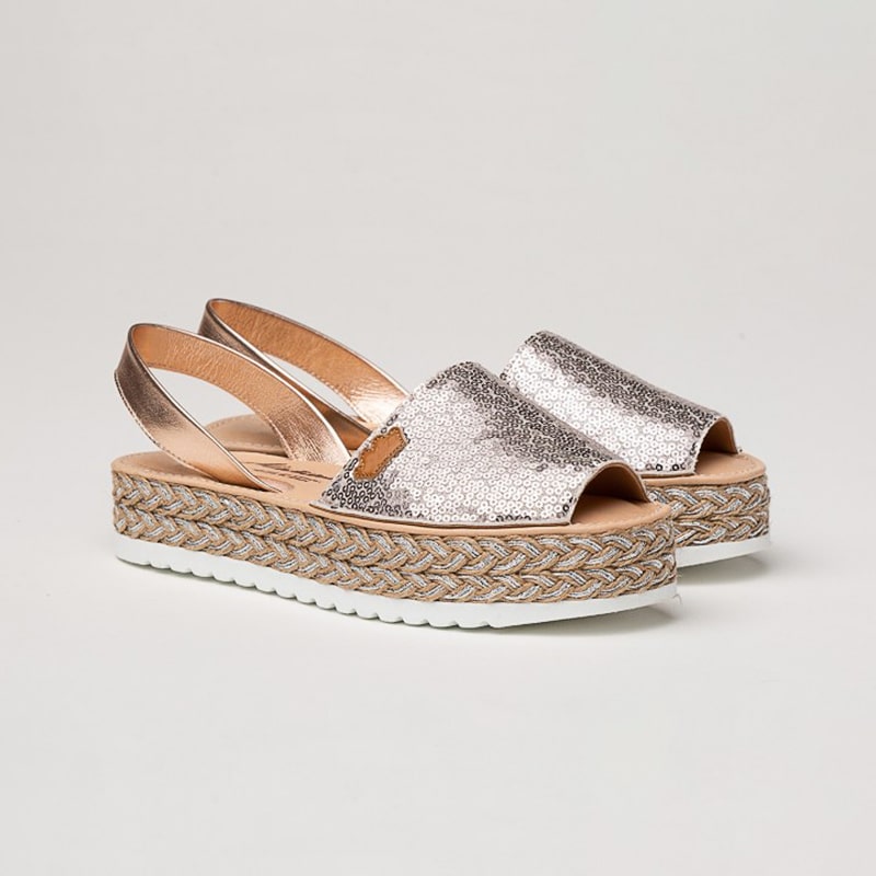 ALMA SCARPA IBICENCA DONNA PELLE E PAILLETTES COLORE NUDE