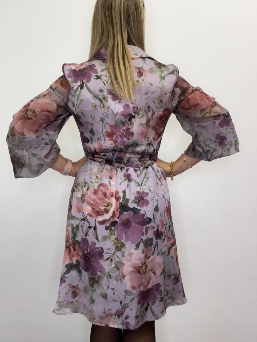 Abito fantasia midi violetto - abbigliamento - Artigli - immagine 6