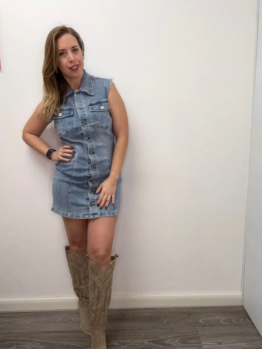 Abito denim con colletto - abbigliamento - Stilosa
