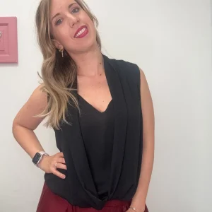 Blusa incrocio smanicata - abbigliamento - Artigli