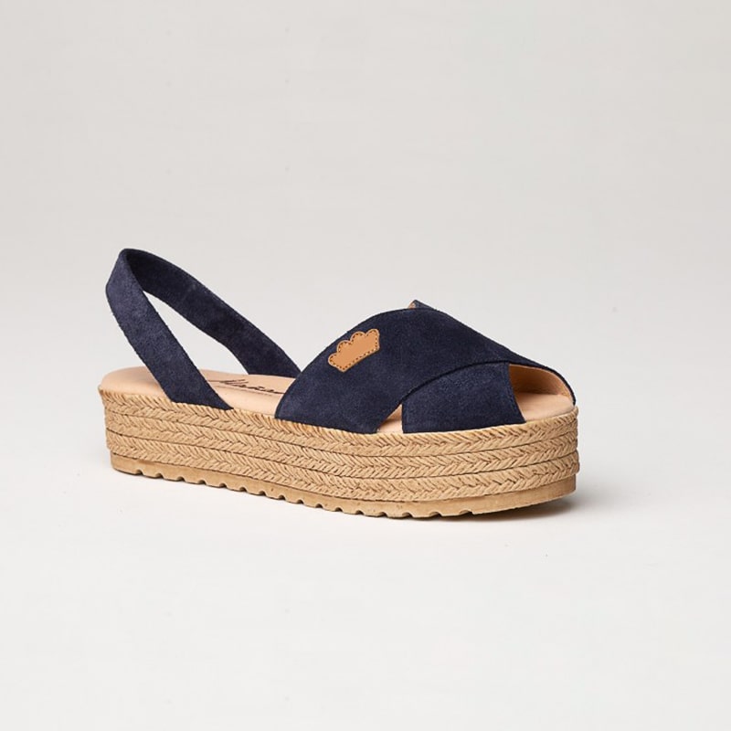 BELINDA SCARPA IBICENCA DONNA PELLE SCAMOSCIATA COLORE CUOIO BLU OCEANO - immagine 4