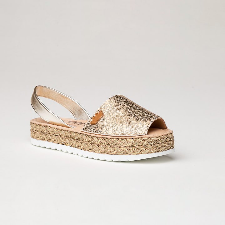 ALMA SCARPA IBICENCA DONNA PELLE E PAILLETTES COLORE ORO - immagine 4