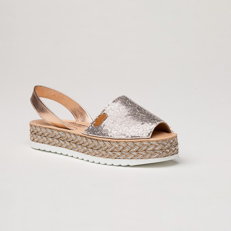 ALMA SCARPA IBICENCA DONNA PELLE E PAILLETTES COLORE NUDE - immagine 4