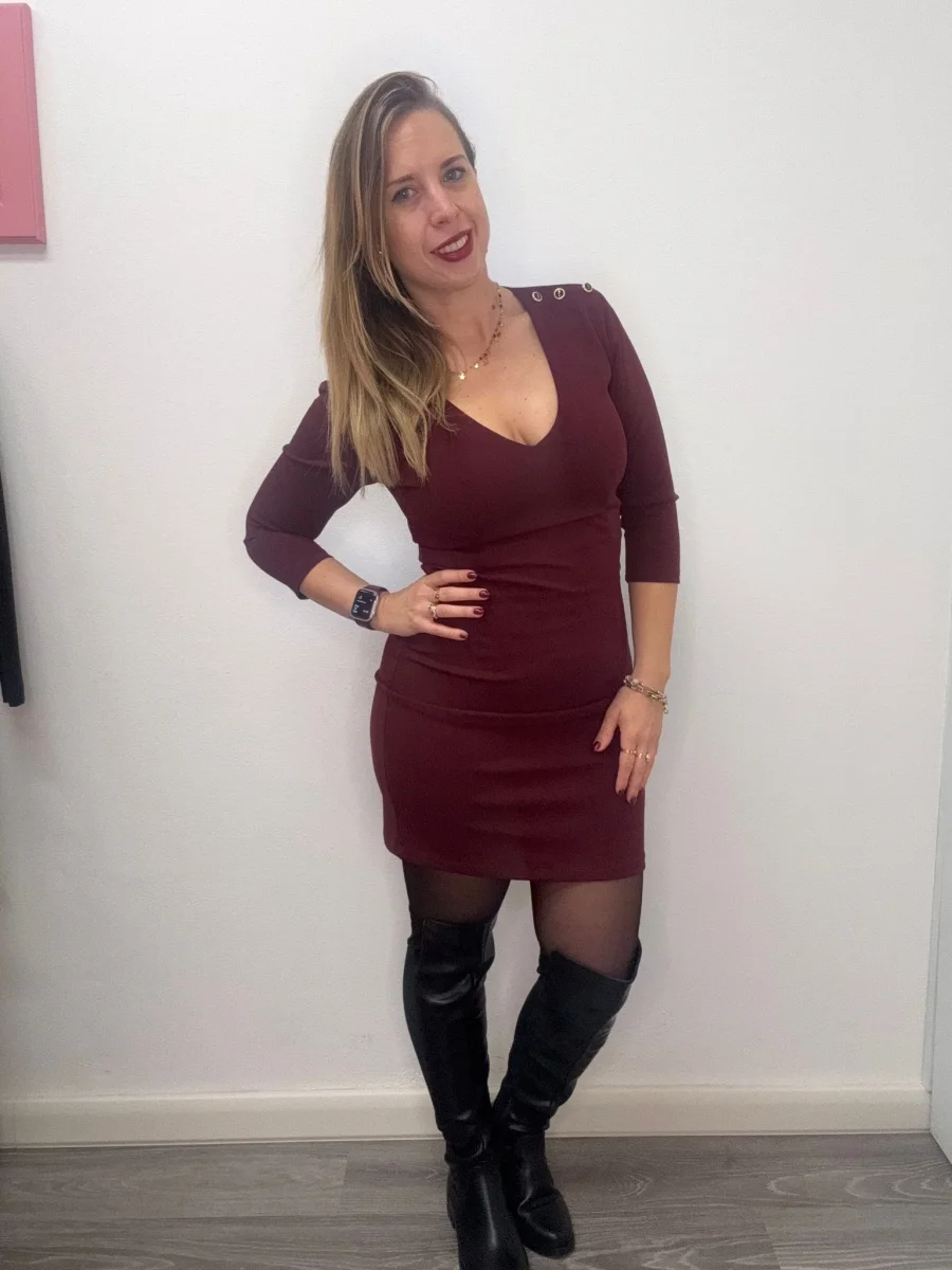 Abito midi scollo V - abbigliamento - Artigli - immagine 3