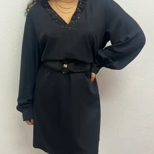 Abito con bordo in paillettes - abbigliamento - Jiveleyw