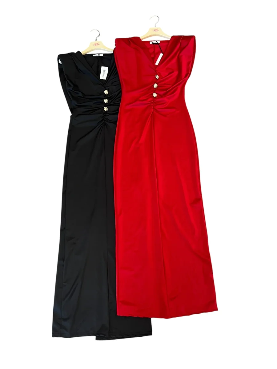 Abito midi jersey 3 bottoni - abbigliamento - Stilosa - immagine 4