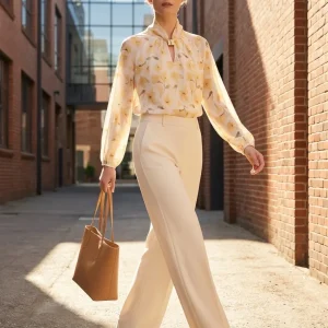 Blusa collo con metallo - abbigliamento - Stilosa