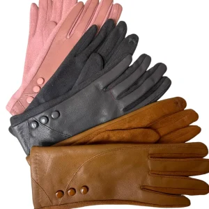 Guanti ecopelle e bottoni - Guanti - Stilosa