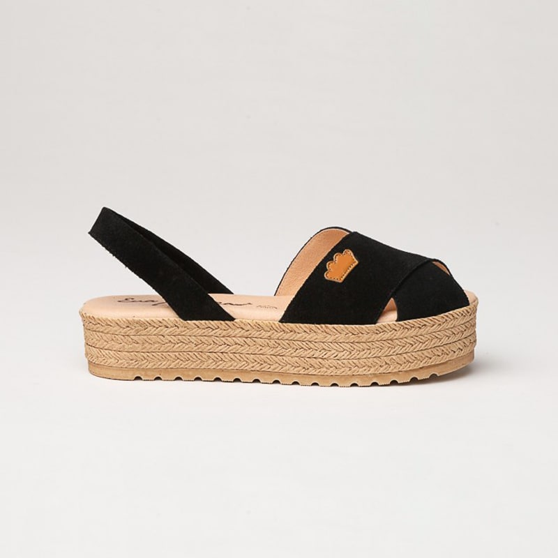 BELINDA SCARPA IBICENCA DONNA PELLE SCAMOSCIATA COLORE CUOIO NERO - immagine 3