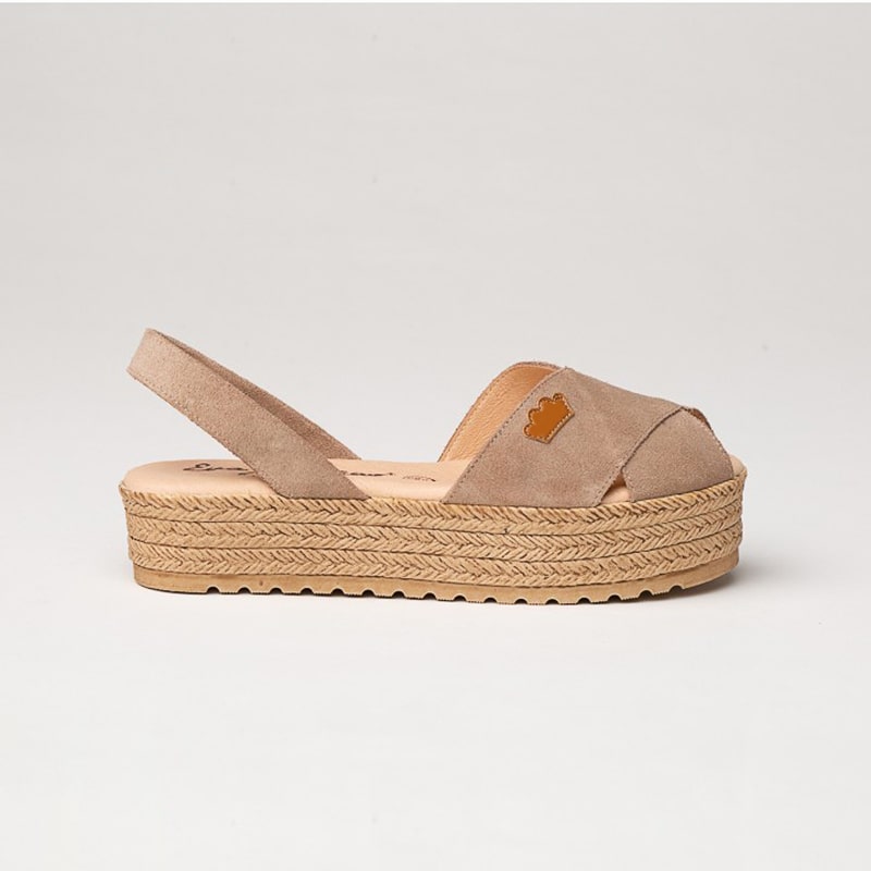 BELINDA SCARPA IBICENCA DONNA PELLE SCAMOSCIATA COLORE CUOIO TAUPE - immagine 3