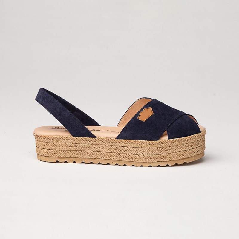 BELINDA SCARPA IBICENCA DONNA PELLE SCAMOSCIATA COLORE CUOIO BLU OCEANO - immagine 3