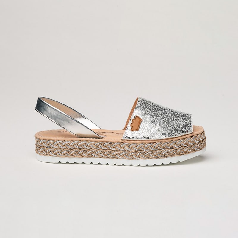 ALMA SCARPA IBICENCA DONNA PELLE E PAILLETTES COLORE ARGENTO - immagine 3