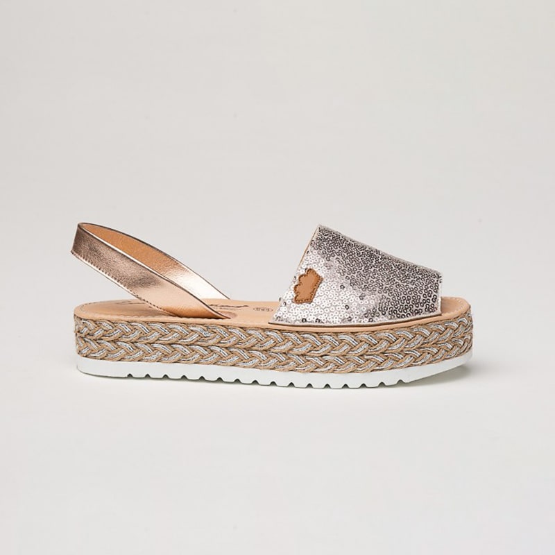 ALMA SCARPA IBICENCA DONNA PELLE E PAILLETTES COLORE NUDE - immagine 3