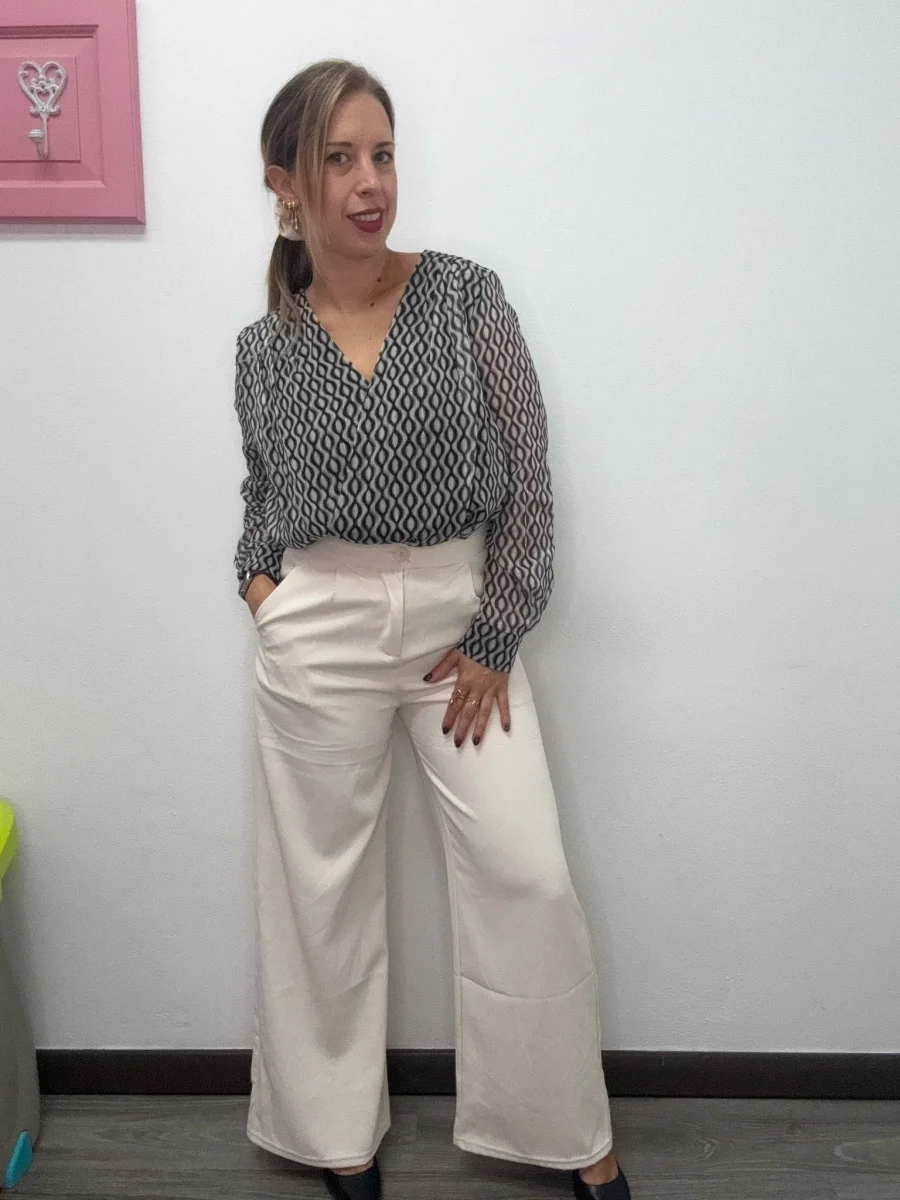 Pantalone palazzo ccon pence e tasca - abbigliamento - Stilosa - immagine 3