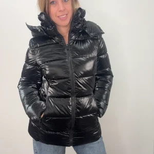 Piumio lungo con cappuccio lucido - abbigliamento - Artigli