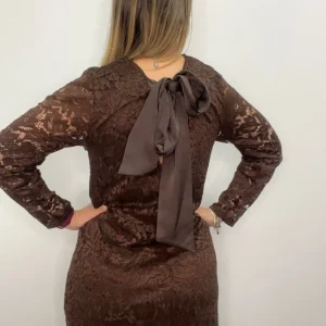 Abito pizzo fiocco raso - abbigliamento - Stilosa