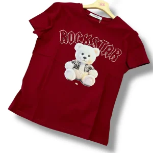 T-shirt con borchiette vino - abbigliamento - Artigli