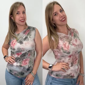 Canotta tulle e fiori smanicata - abbigliamento - Stilosa