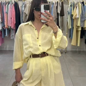 Camicia simil lino bottini