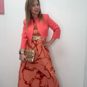 Abito lungo fantasia corallo - abbigliamento - Artigli