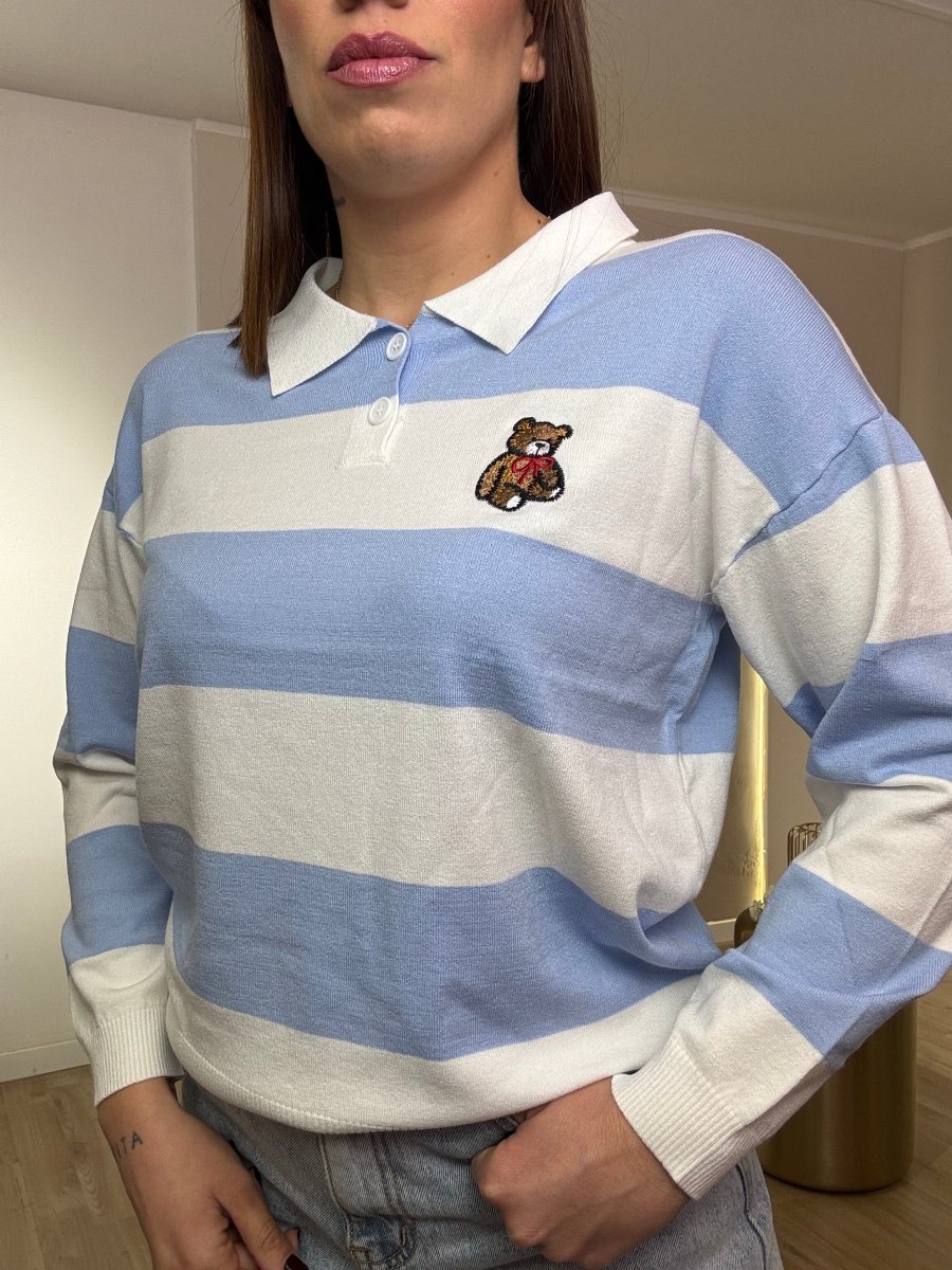 Maglia righe con Teddy - immagine 3