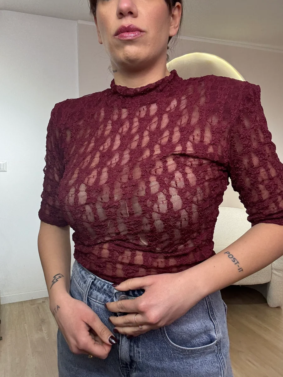 Body in pizzo con spalline - immagine 6