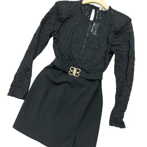 Tutina corpetto pizzo e cintura - abbigliamento - Stilosa