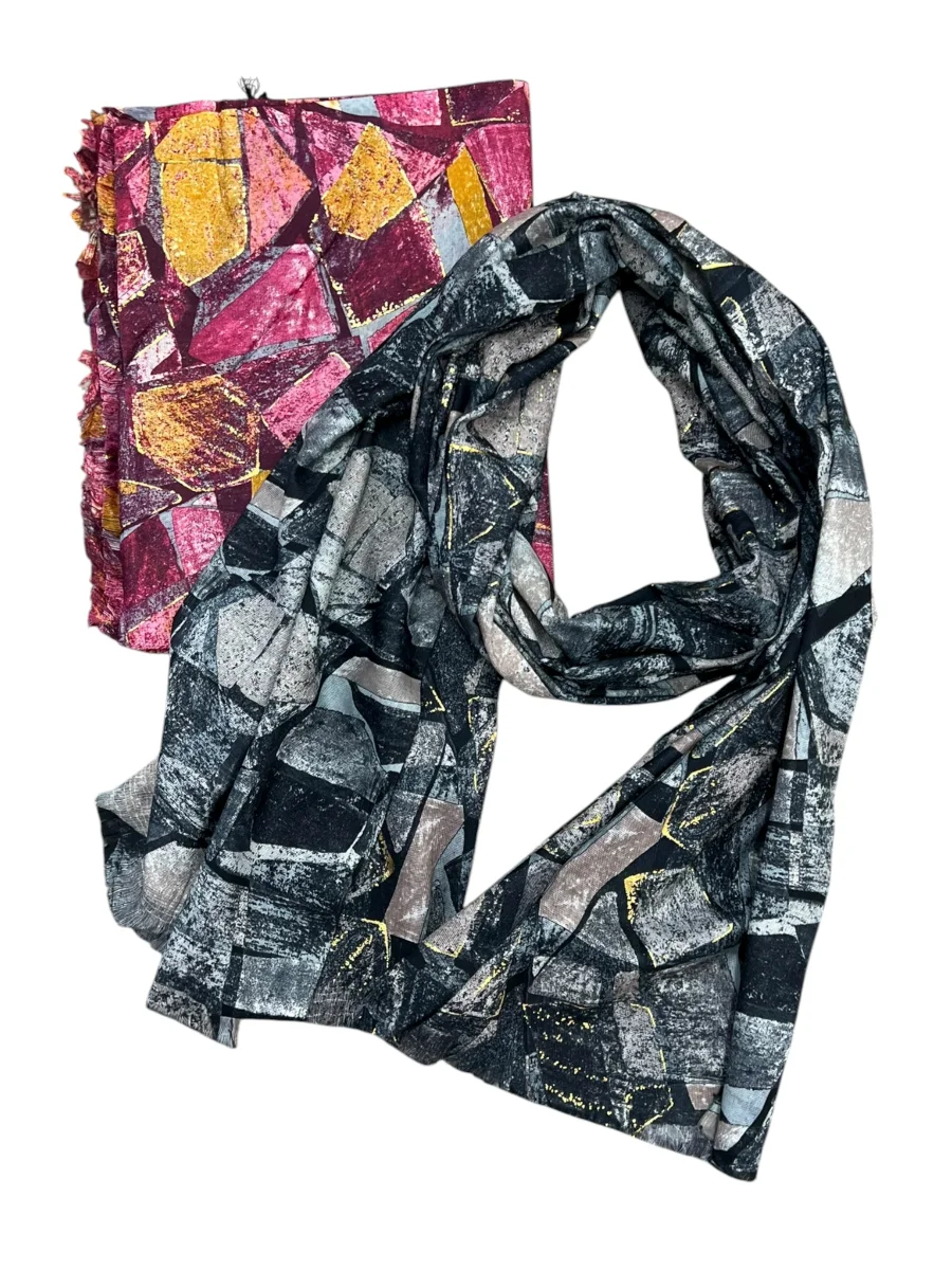 Foulard patchwork con oro - Sciarpa - Stilosa - immagine 2