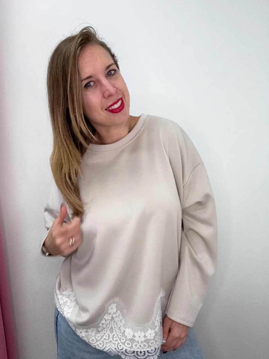 Maglia modal pizzo sotto - abbigliamento - Stilosa - immagine 2