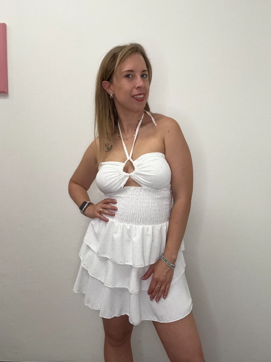 Abito coppe e balze con borchie - abbigliamento - Stilosa - immagine 4