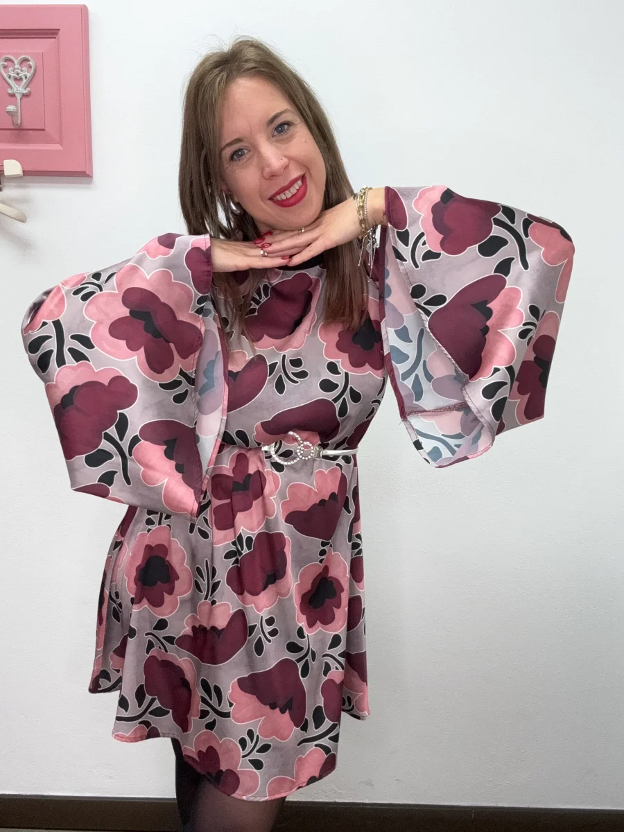 Abito fantasia corto fiori - abbigliamento - Artigli