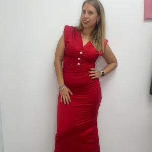 Abito midi jersey 3 bottoni - abbigliamento - Stilosa