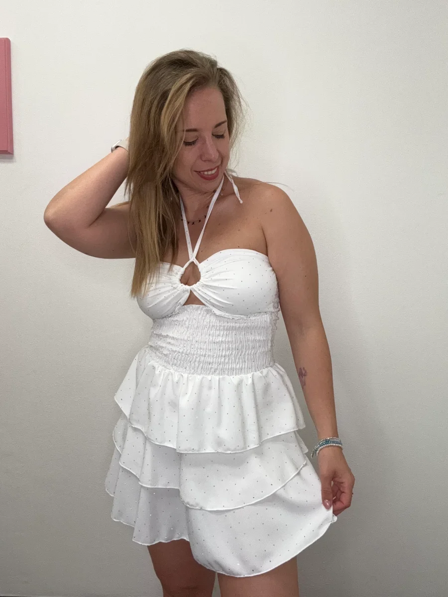 Abito coppe e balze con borchie - abbigliamento - Stilosa - immagine 6