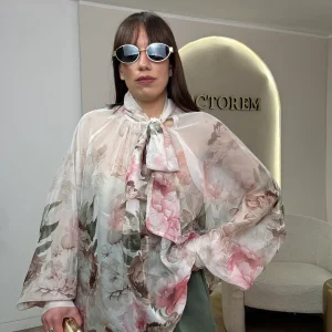 Camicia Flowers con nodo