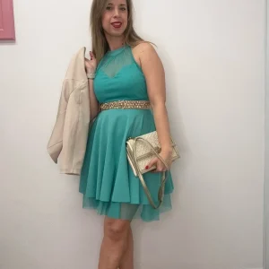 Abito scollo americana e tulle - abbigliamento - Stilosa