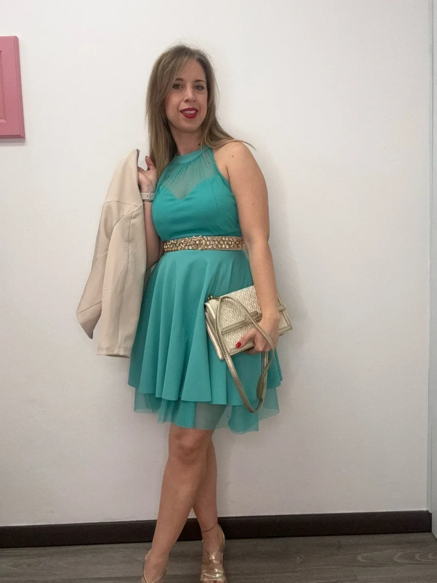 Abito scollo americana e tulle - abbigliamento - Stilosa - immagine 2