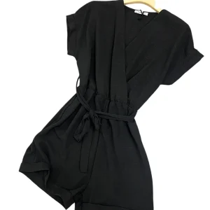 Tutina nera con cintura - abbigliamento - Stilosa