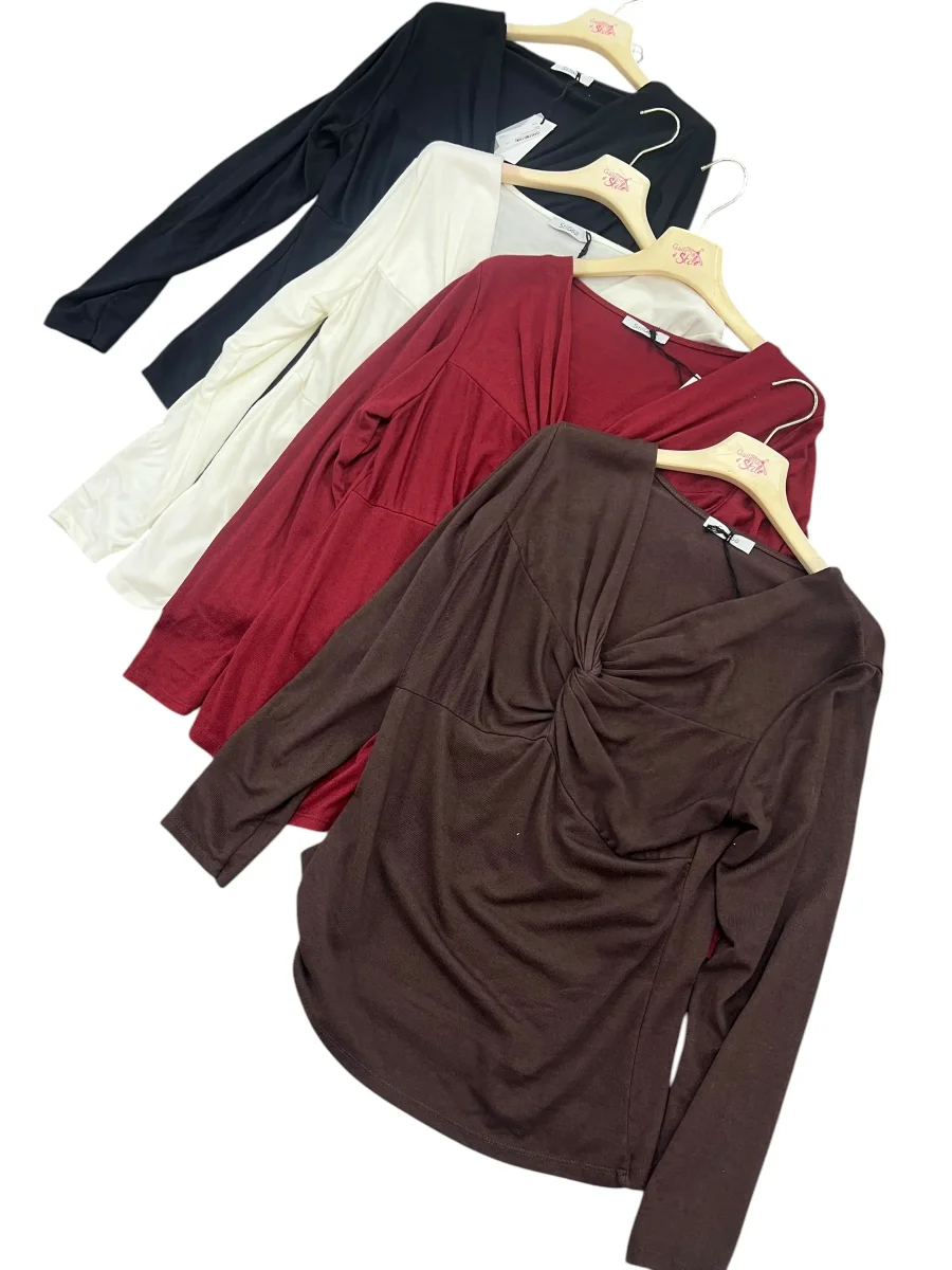 Maglia nodo seno stretch - abbigliamento - Stilosa - immagine 3