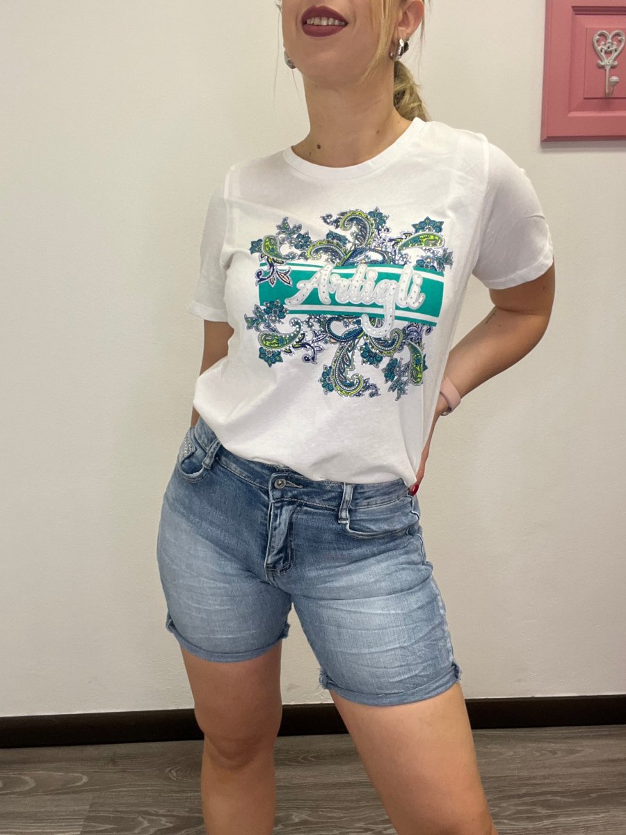 Short jeans tasca paillettes - abbigliamento - Stilosa - immagine 3