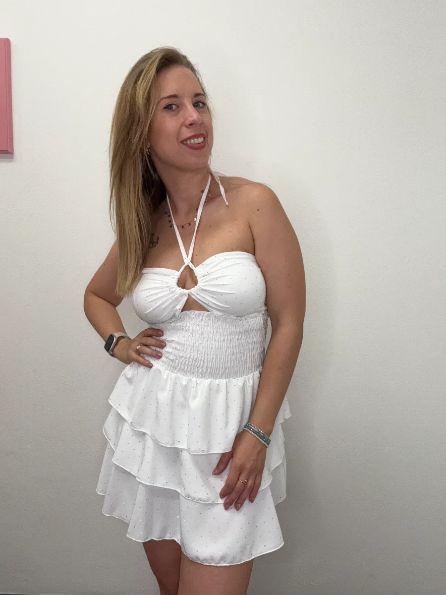 Abito coppe e balze con borchie - abbigliamento - Stilosa - immagine 5