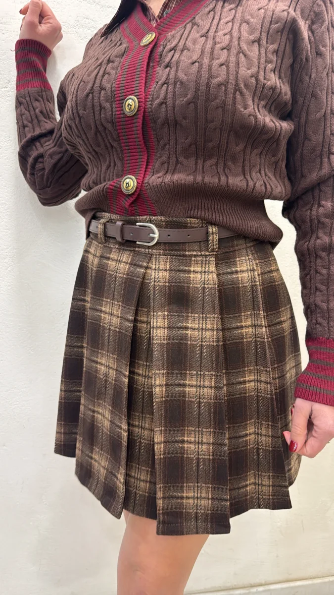 Pantagonna plisse scozzese con cinta - immagine 3