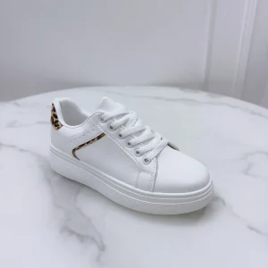 Sneakers bianca dettagli maculati - Scarpe - Stilosa